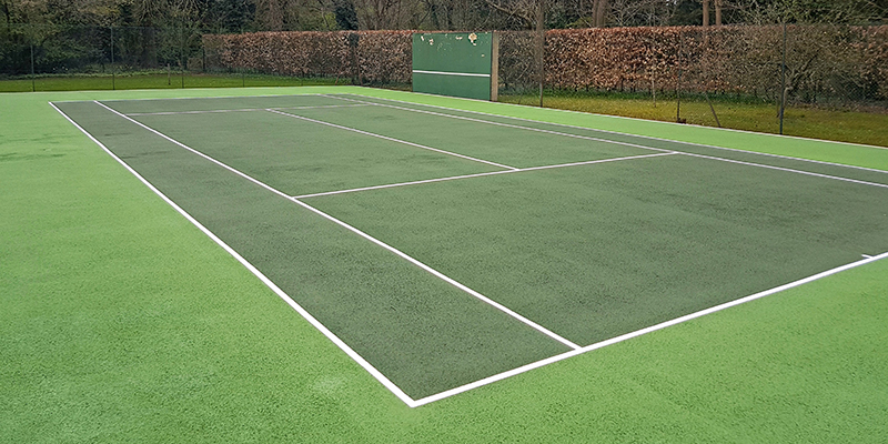 Line marking paint for tennis courts